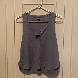 Wild Fable grey waffle knit Henley tank top